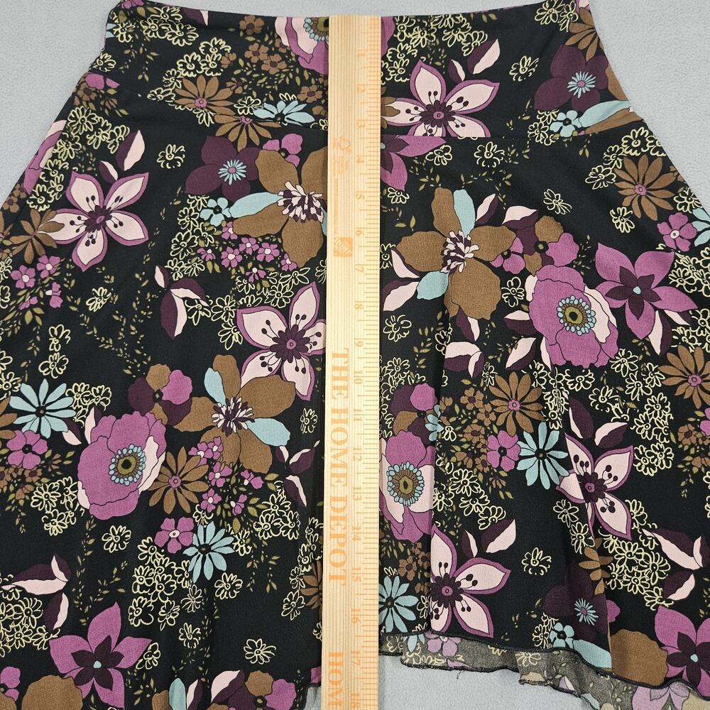 Y2K Star City Floral Skirt Small Fairy Handkerchief Hem Boho Mini Whimsigoth - Picture 10 of 11